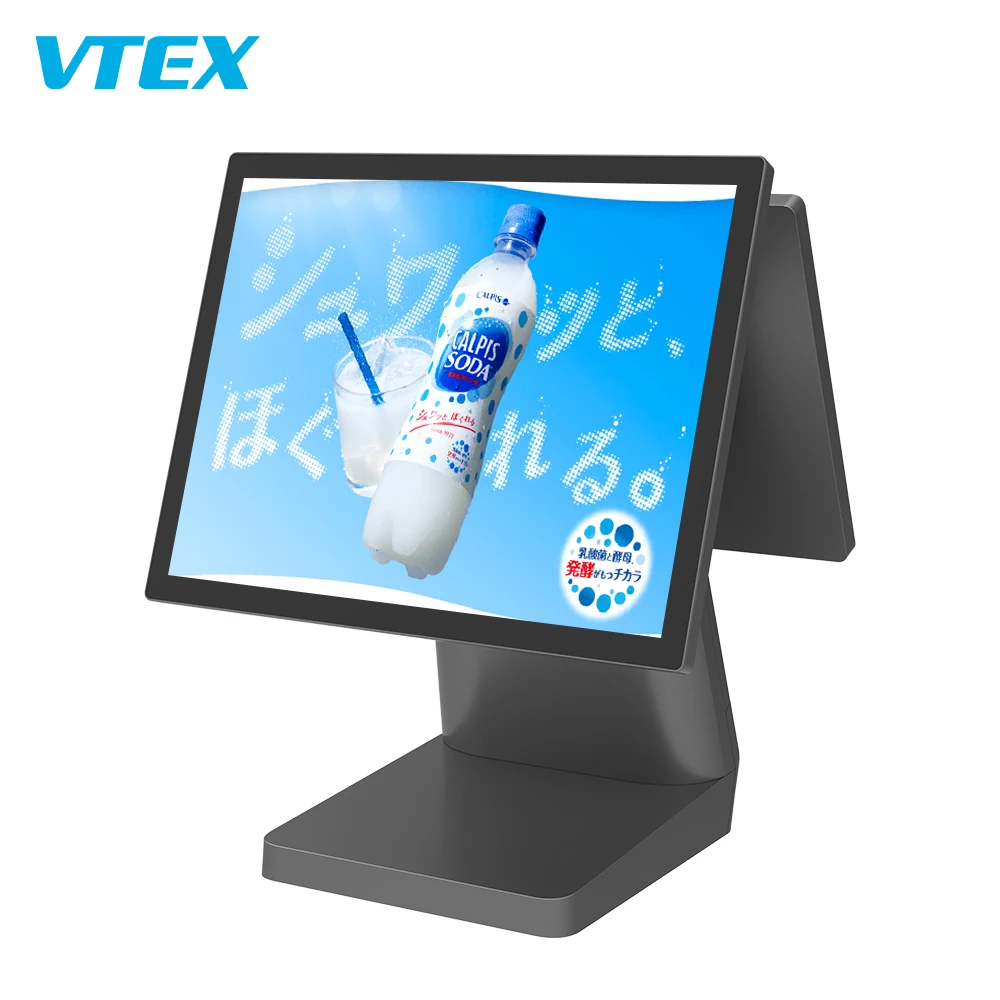 15 inch main screen 13 inch secondary screen 4G supermarket counter business Capacitive touch dual screen cash register machine