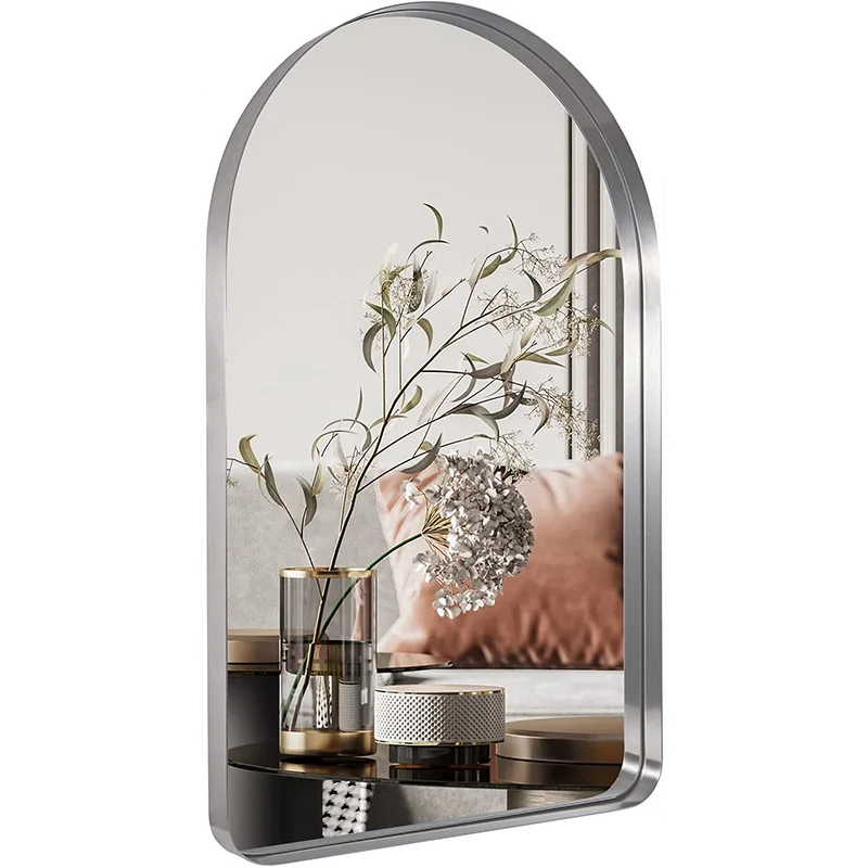 Home furniture aluminum mirror frame arch mirror wall hanging decor framed mirror