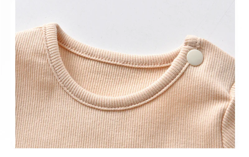 Neutral Toddler Summer Romper Autumn Organic Cotton Sleepwear Comfy Custom Logo Bodysuit 1 Piece Set Unisex Baby