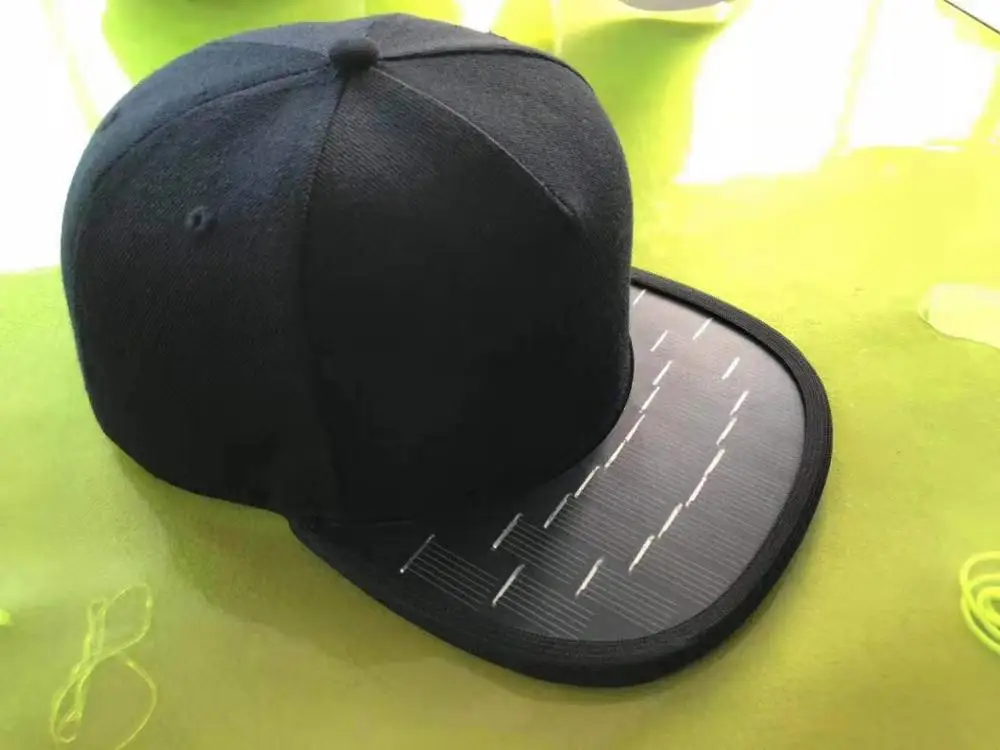 Solar power fashion snapback hat phone charger cap