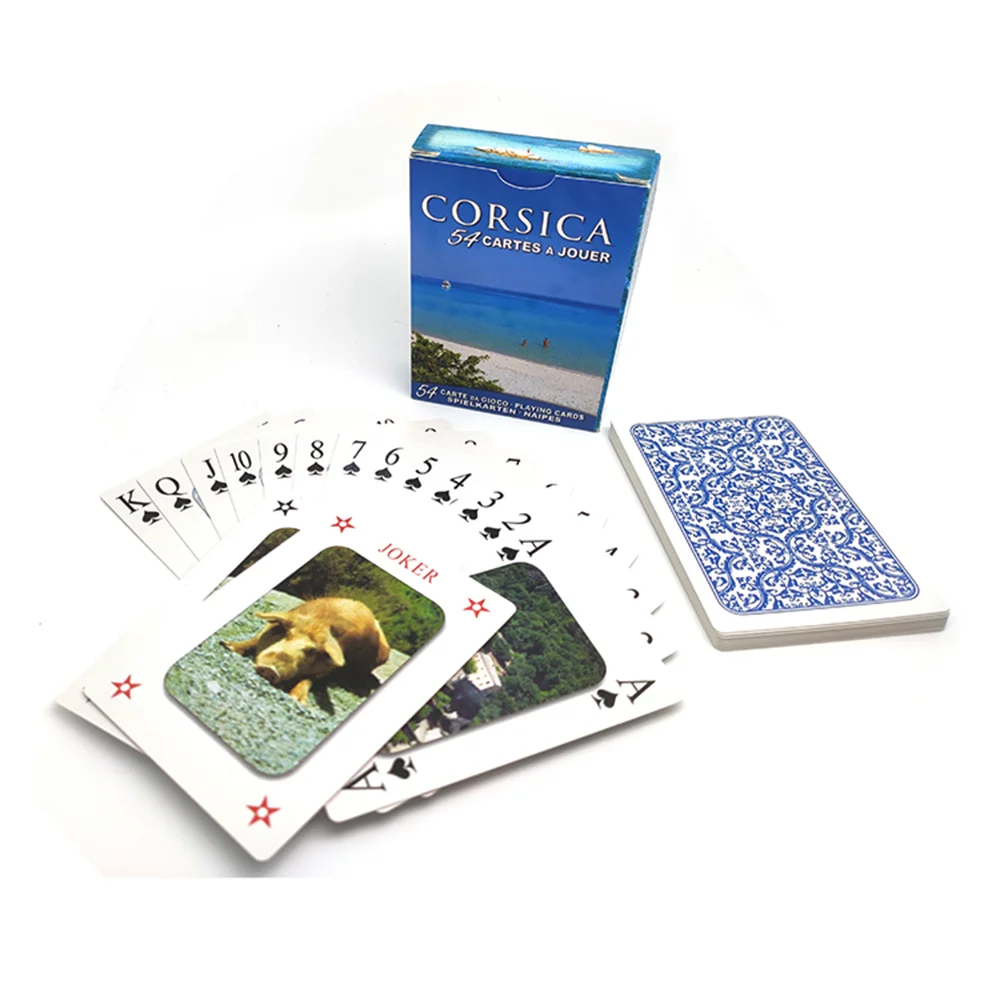 Low Price Sublimation Custom Laminated Black Core Paper Playing Card With Tin Box