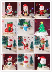 Santa Decor Tools Supplies Toys Action Figure Elk Snowman Tree Anime Polymer Clay Christmas Cake Topper