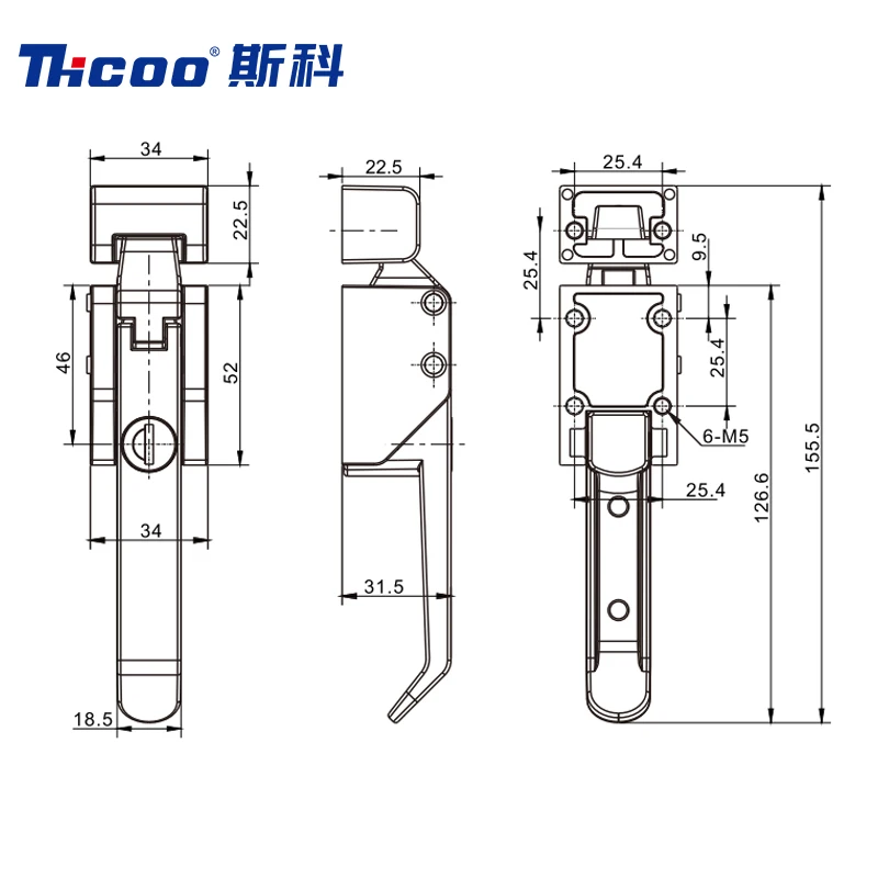 Hot sale Zinc Alloy Freezer oven steam cabinet Sealed door handle lock Cold Room Door Handle Lock