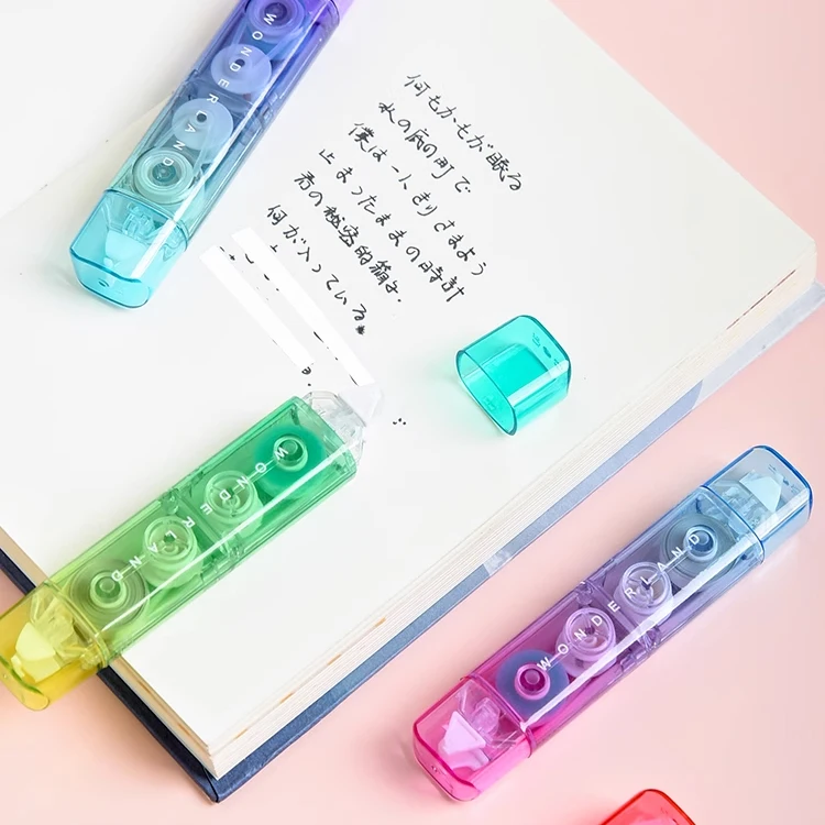 Gradient candy color correction tape dispensing double head correction tape student stationery