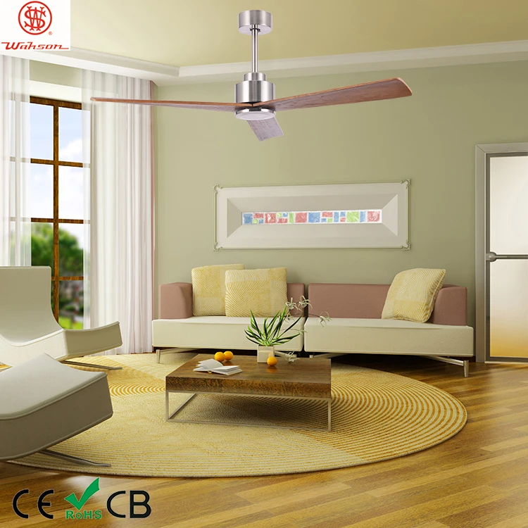 High quality satin nickel remote control ceiling mounted fan with light dining living room fan lamp
