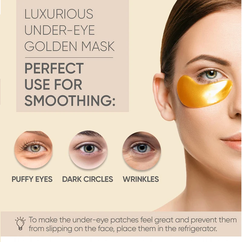 Defying Hydrogel Sheet Eye Mask 24k Gold OEM Hydrogel Eye Gel Patch suitable eye mask for dark circles