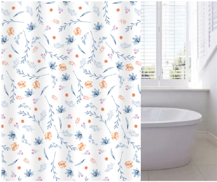 Home use bathroom sets with rugs shower curtains 3D digital printing shower curtain