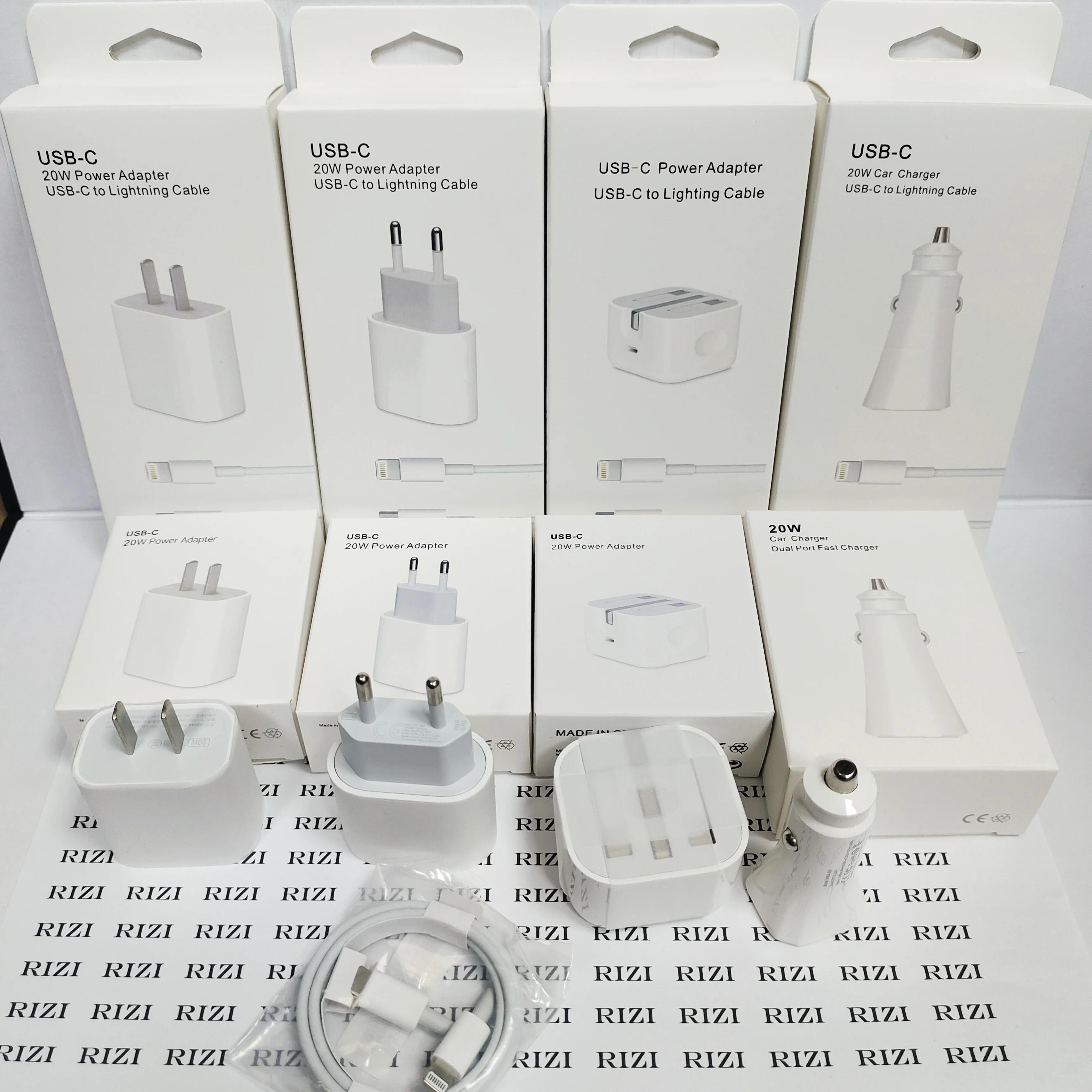 US AU UK EU Fast Charger 20W USB-C Cable Type C PD Charger Power Adapter Charger for iPhone