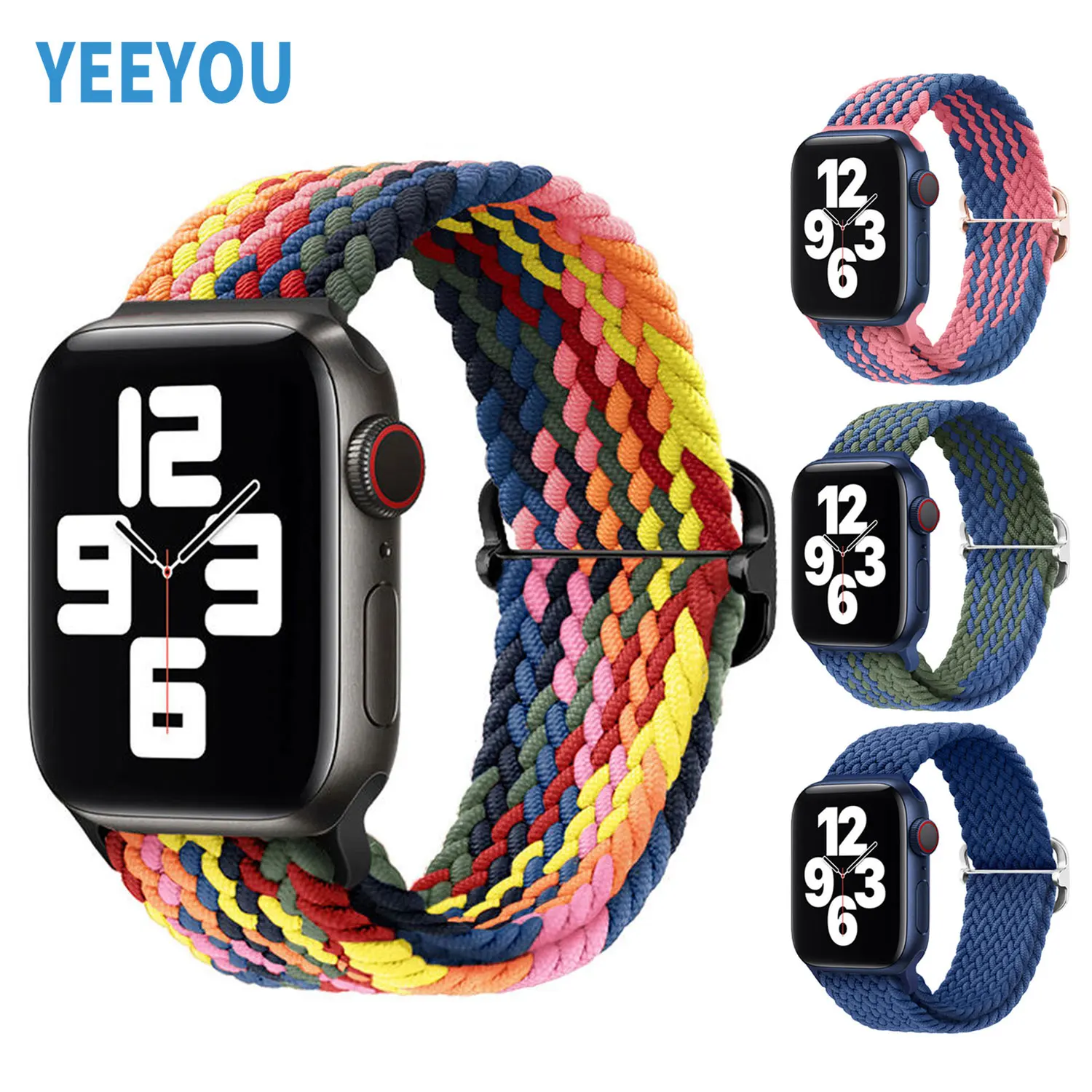 Customized Nylon Watch Strap iWatch 5 6 7 Breathable Sports Wristband Fashion Fabric Band Sizes 38mm 40mm 41mm 42mm