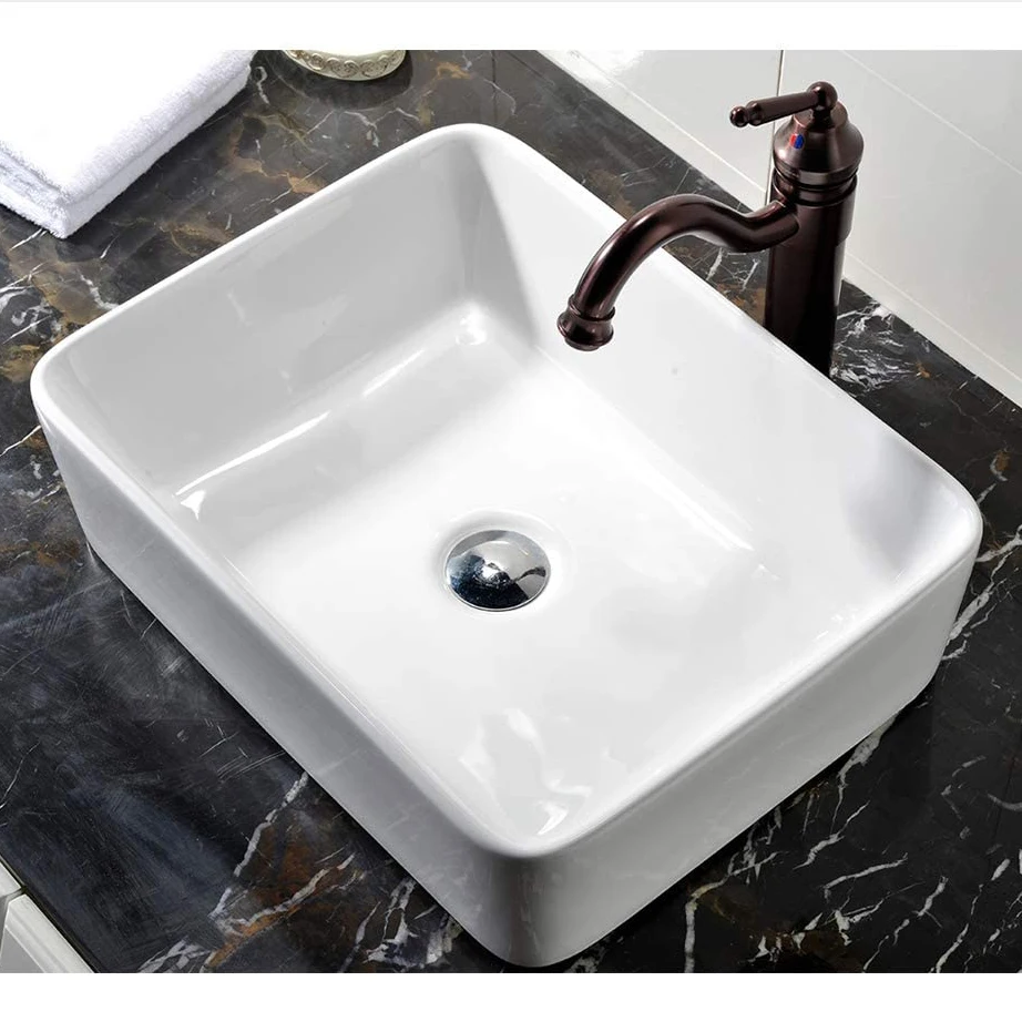  Процессора Aquacubic прямоугольный Topmount белый фарфор огнеупорной глины керамическая раковина для