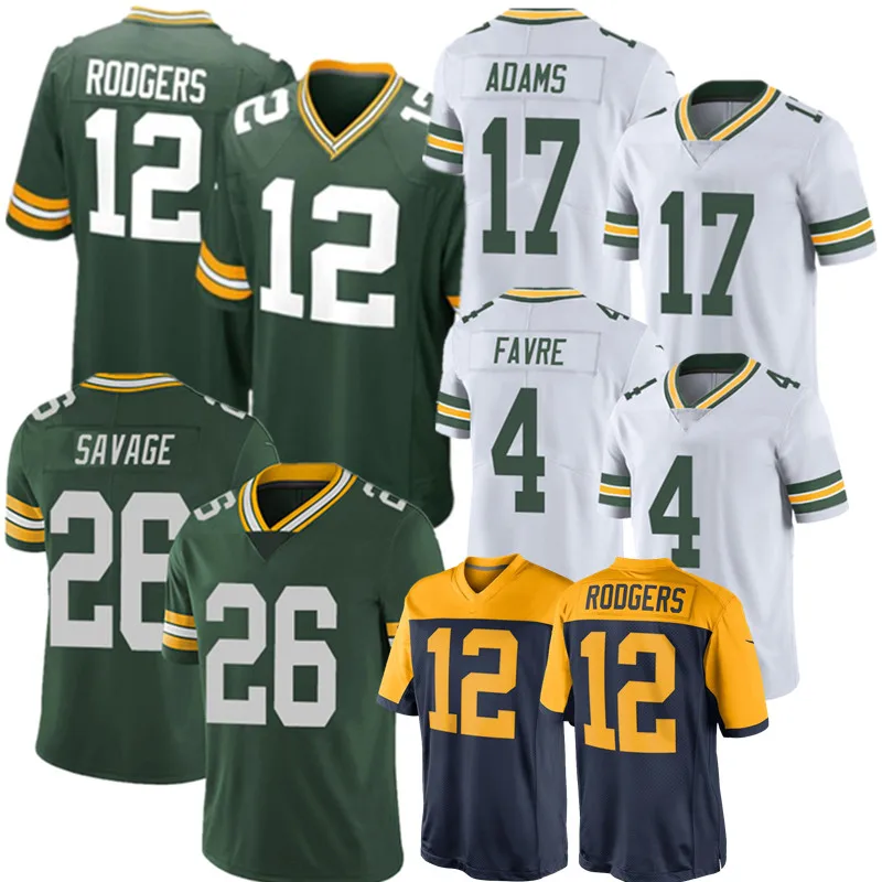 12 Aaron Rodgers jersey 17 Davante Adams 26 Darnell Savage 4 Brett Favre 33 Aaron Jones Football jerseys 37#Jackson 69#BAKHTIARI