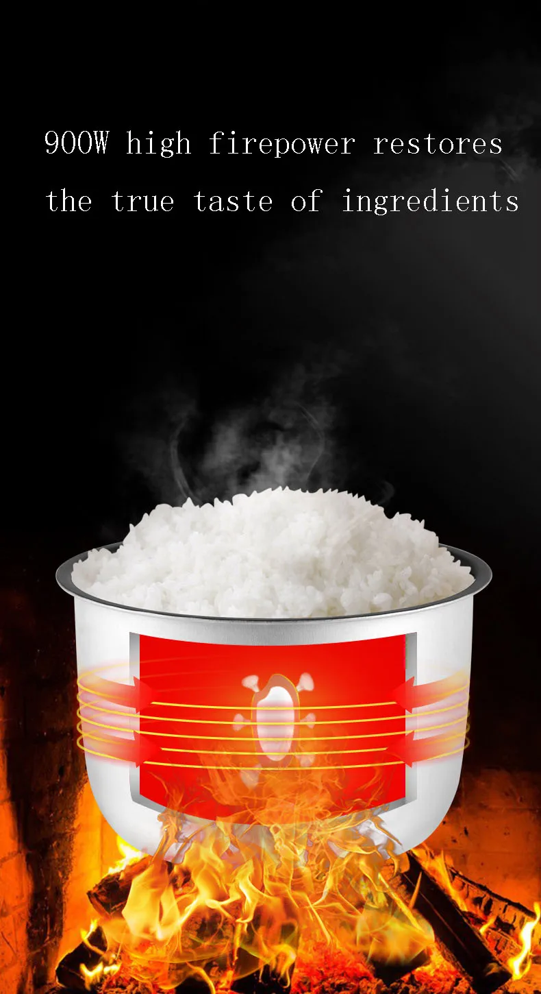 5 liter black non-stick pan automatic power off ricco pot electric rice cooker cheap