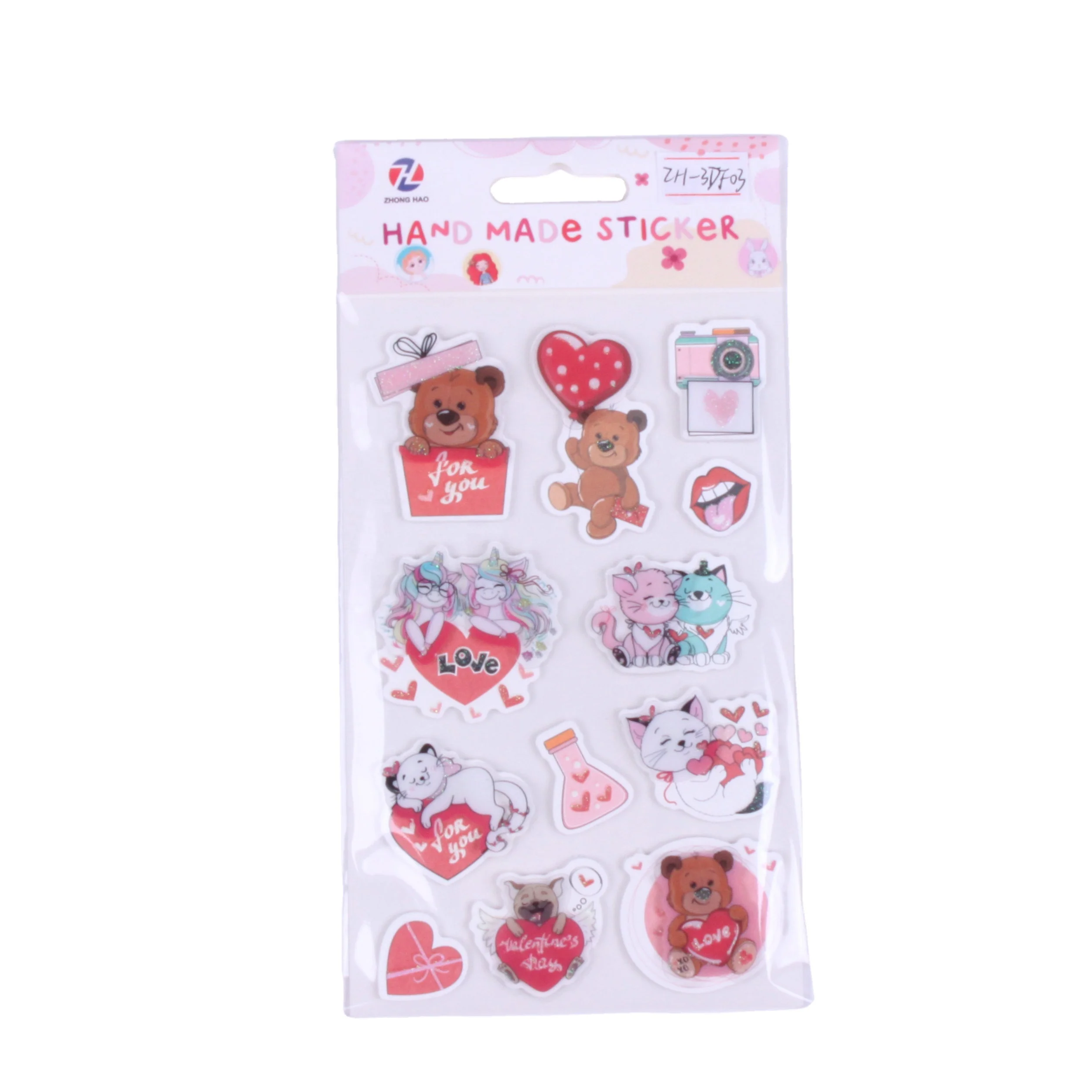 Hot selling cute 3d stickerfor kids play  wholesale  eva  sticker