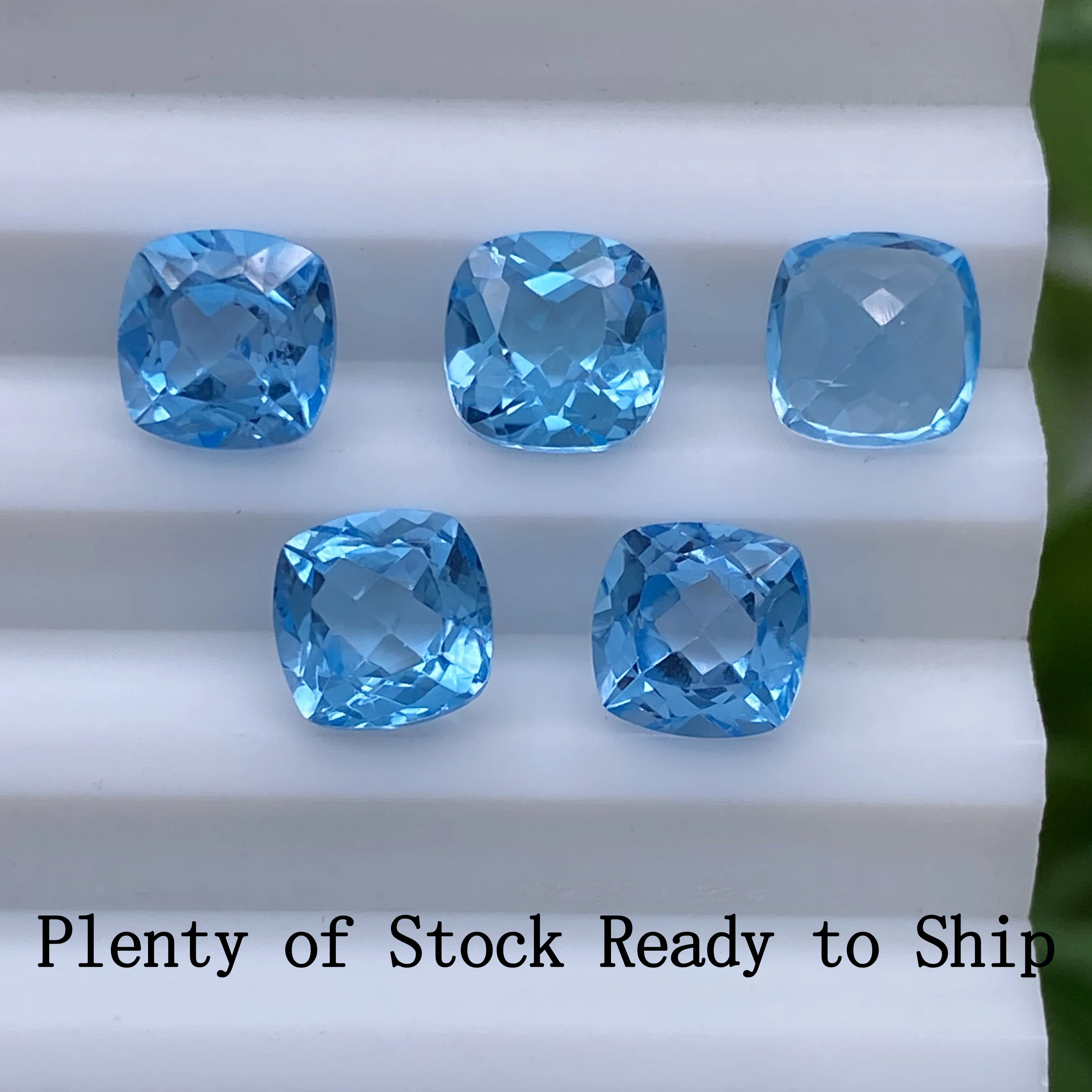 Cushion Shape 3.0mm~10.0mm High Quality Loose Gemstone Faceted Cut crystal stone Jewelry Making Natural Swiss Blue Topaz