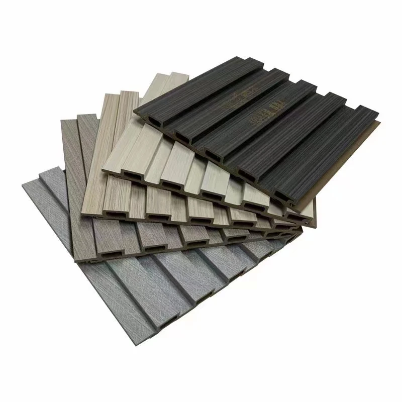 Modern design WPC Wall Panel Waterproof  Customizable Fluted Wall Panel Interior Decoration PVC Wood Plastic Composite Panel