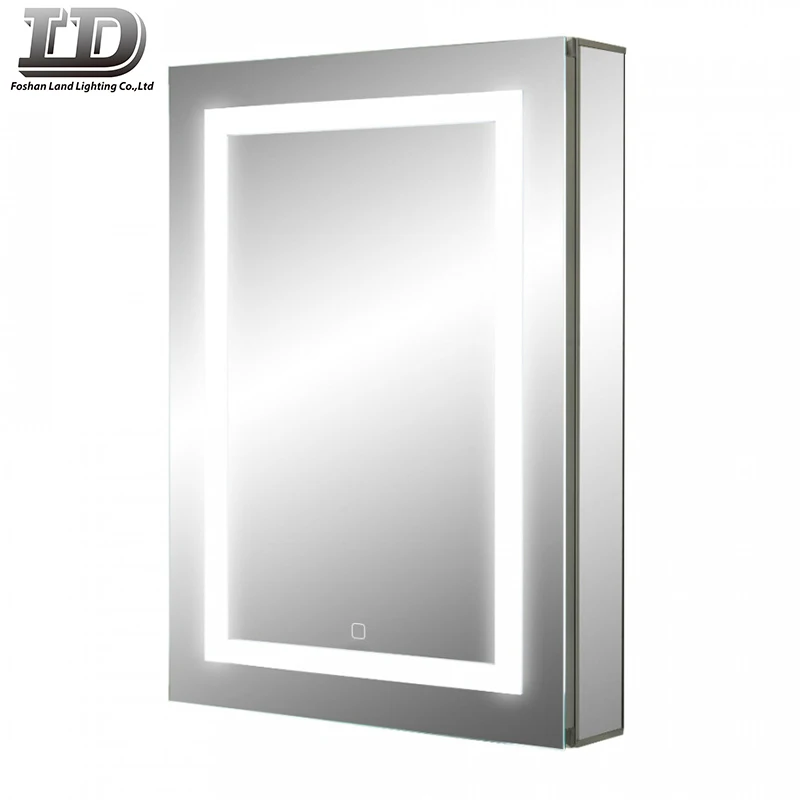 Side Storage Shelf Floating Vanity Wall Mounted Mirrored Bathroom Cabinet