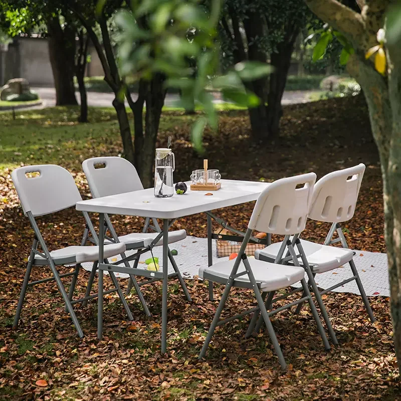 Folding Plastic Wedding Outdoor Dining Table Cheap Long Folding Table With Metal Tube