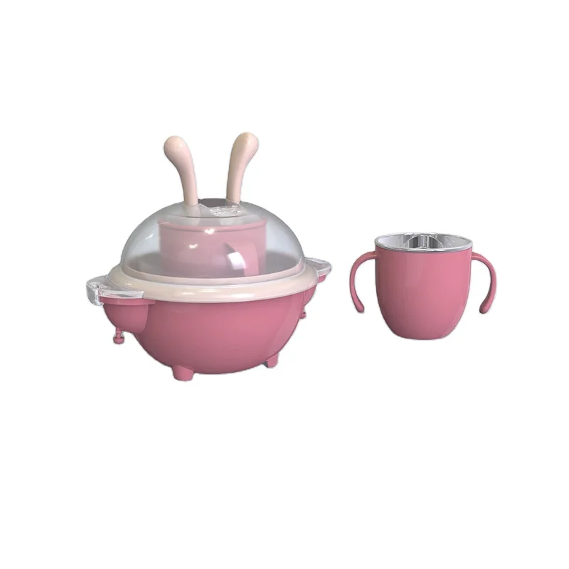 Gica baby feeding bowl and cup kids go out sanck  bowl set with suction