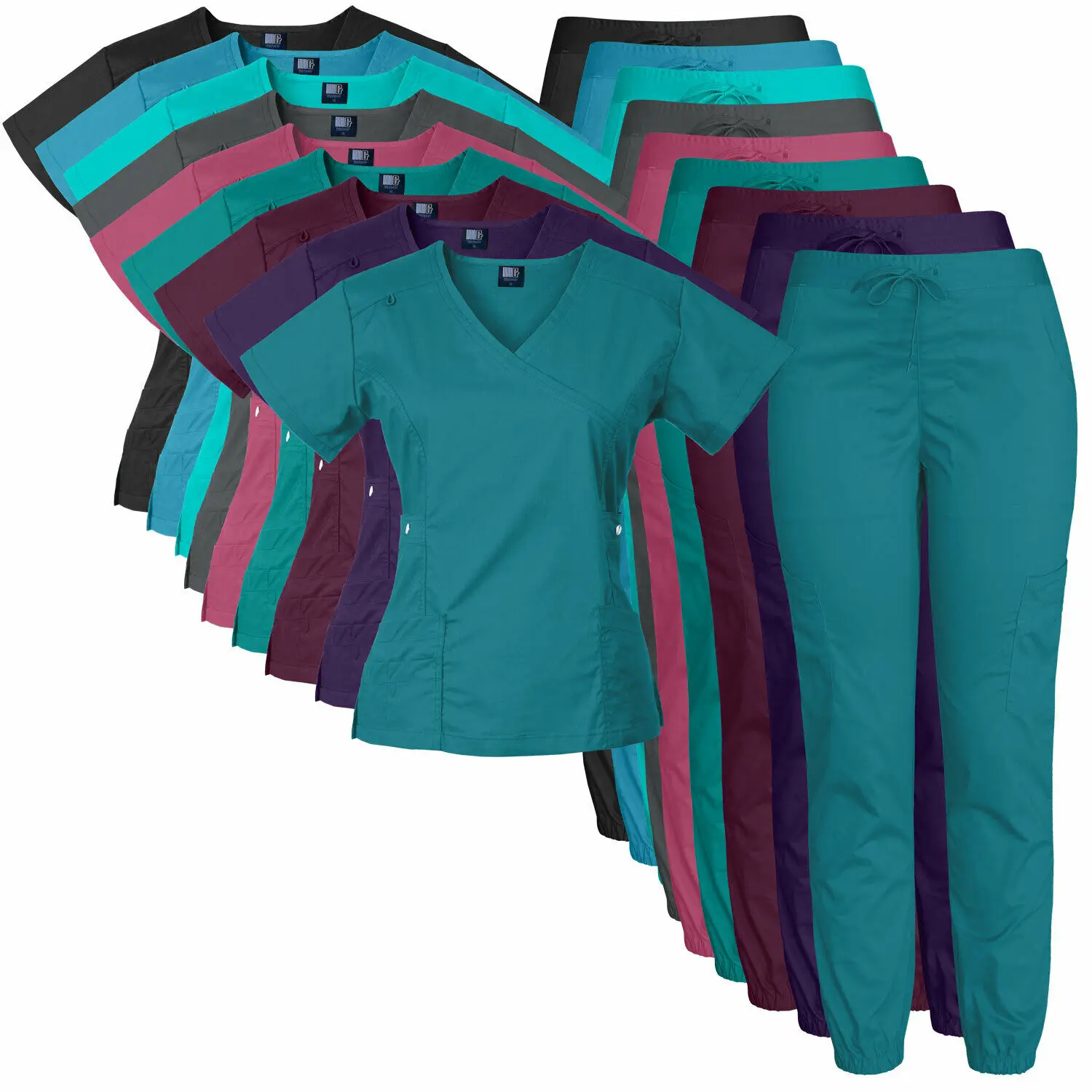 OEM Hot Sale Nursing Uniforms Medical Scrubs Short Sleeve Tops Pants Uniform Women Nurse Scrub Hospital Uniform Sets