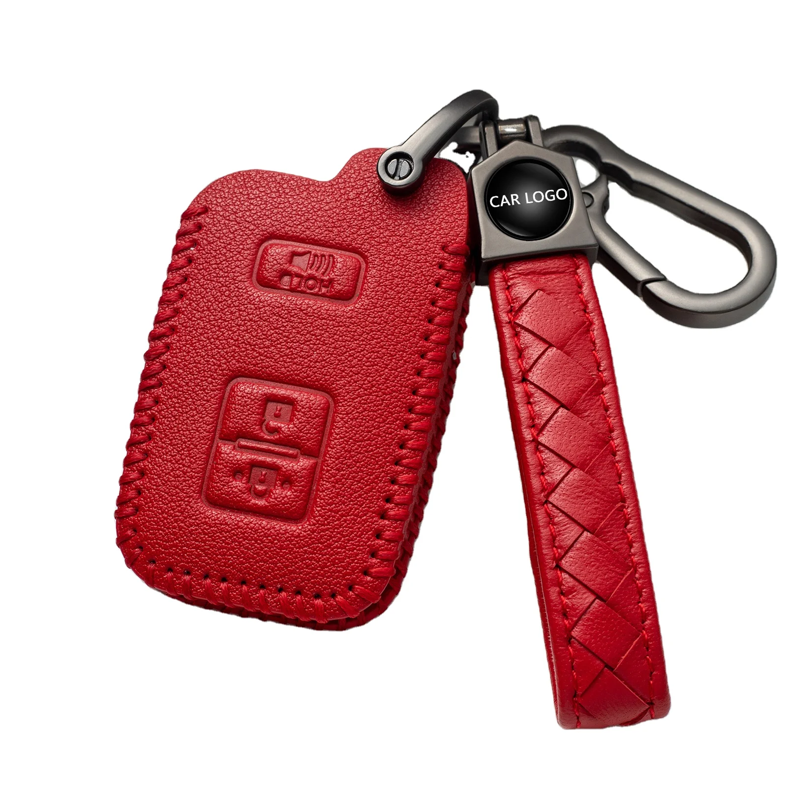 Leather Key Fob Cover for all models with Logo Key Case Key Holder Custom Color and Custom Style gifts for men and women Keyring