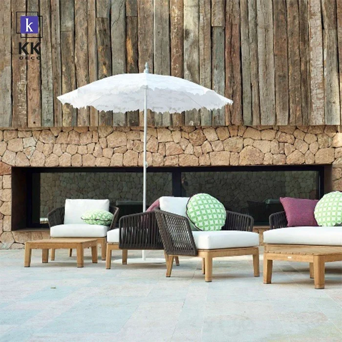 Antique Furniture wooden corner sofa set sectional solid wood teak outdoor patio sofa