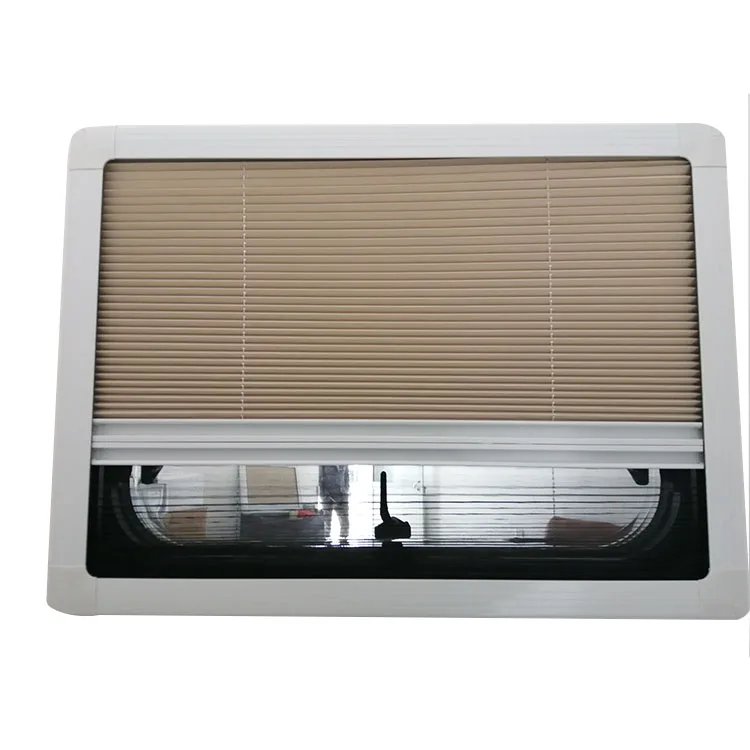 Factory Price Wholesale Custom Manufacturer Aluminum  double Acrylic rv caravan window with pleated blind and fly screen