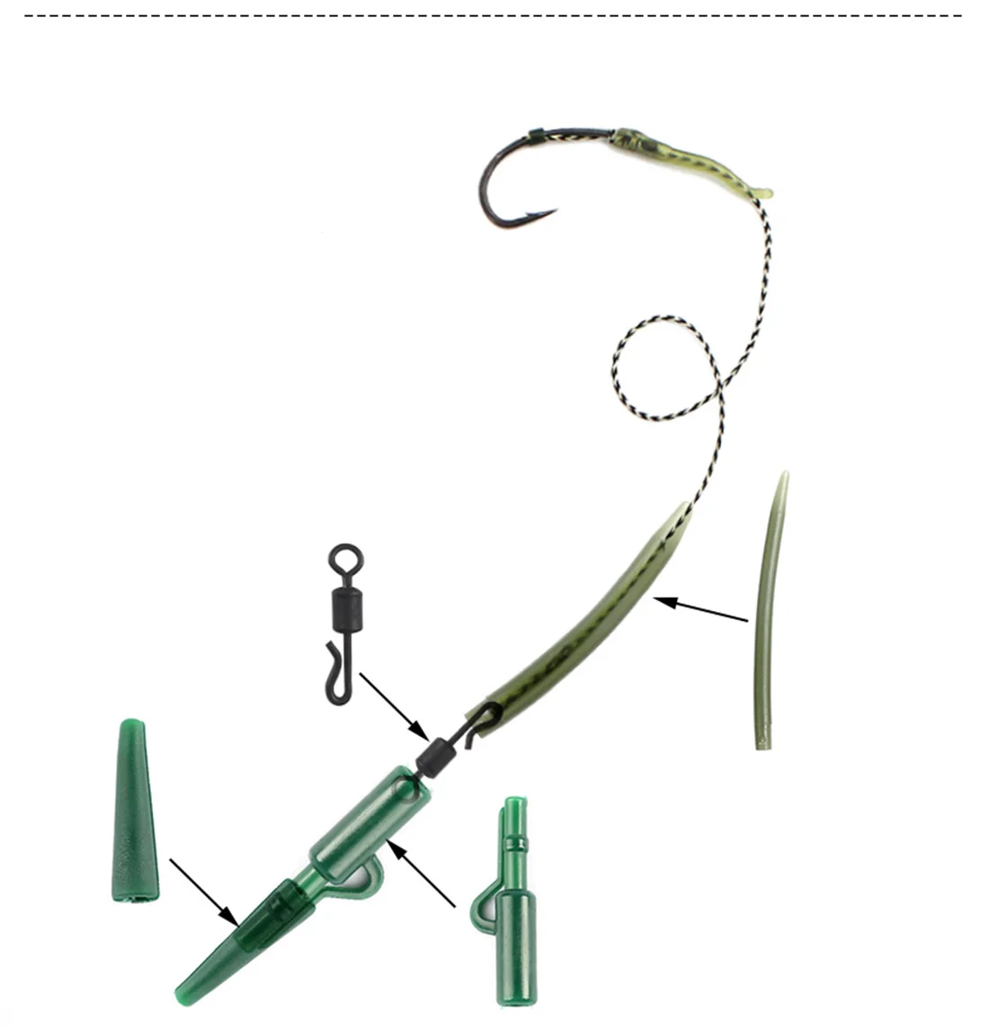 ZHUO RUN 307pcs 167g European-style Carp Fishing Tackle Fishing Snap Swivel Lead Sinker Fishing Accessories Kit