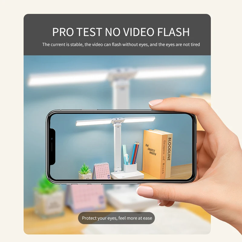 Brand New Modern Study Office Smart Table Lamp Rechargeable Led No Flicker Double Lamp Head Desk Lamp