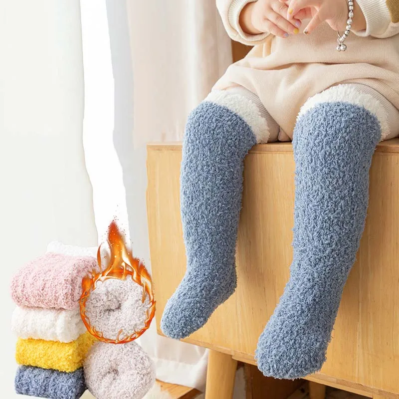 Высококачественные толстые детские теплые мягкие флисовые Носки для детей 0-3 месяцев малышей девочек и мальчиков милые зимние носки из кораллового флиса