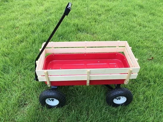 Manufacturer wholesale kids wagon with four wheels children wagon beach wagon beach trolley beach cart wooden kids wagon