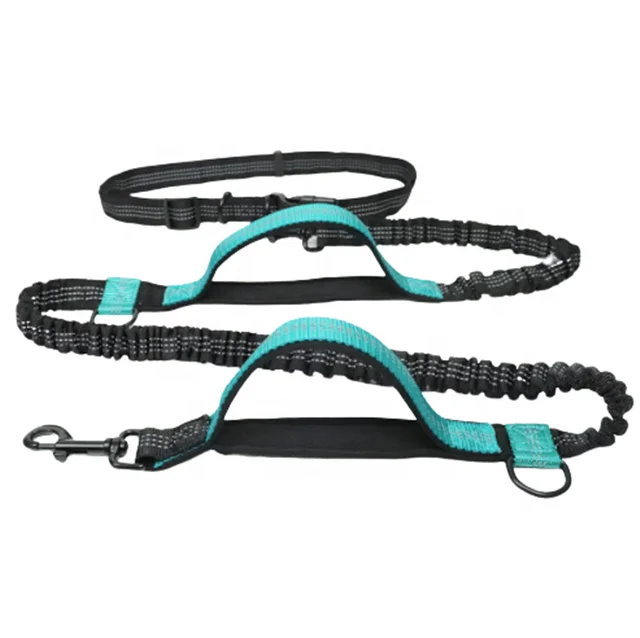 hands free multi function retractable adjustable  bungee running walking leash for dog