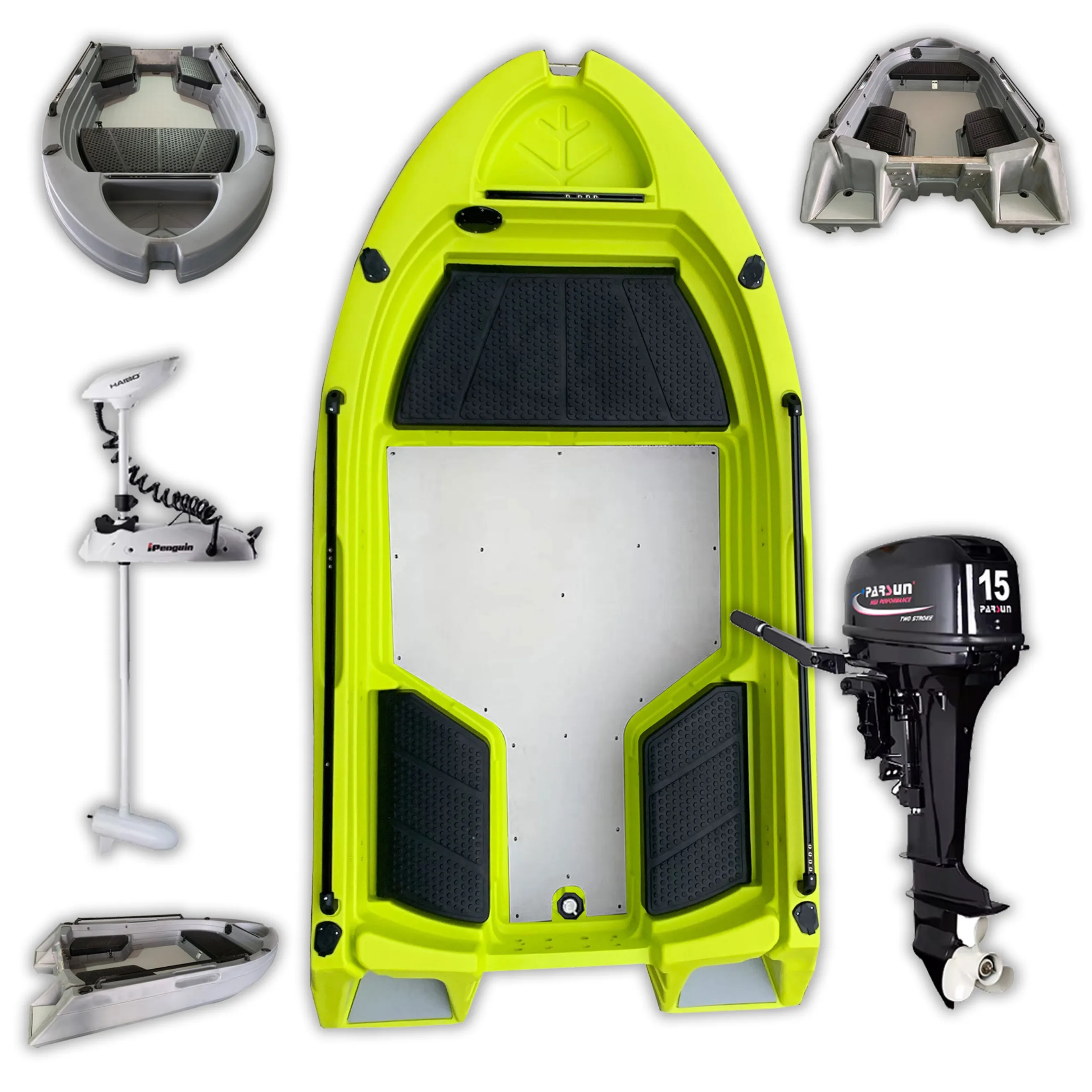 New arrival 10ft 3.05m 3M fishing kayak with electric motor rotomolded plastic skiff boats Tuffy engine boat