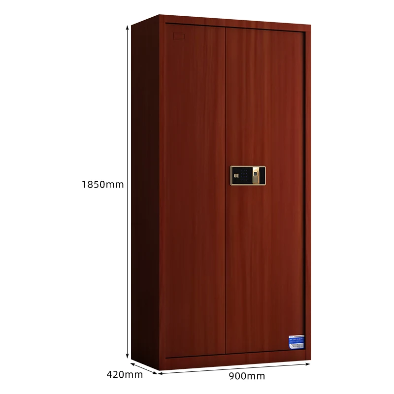 Large Vertical Steel File Security Storage Fingerprint Lock Cabinet 2 Door Office Government Document Storage Safe Cabinet