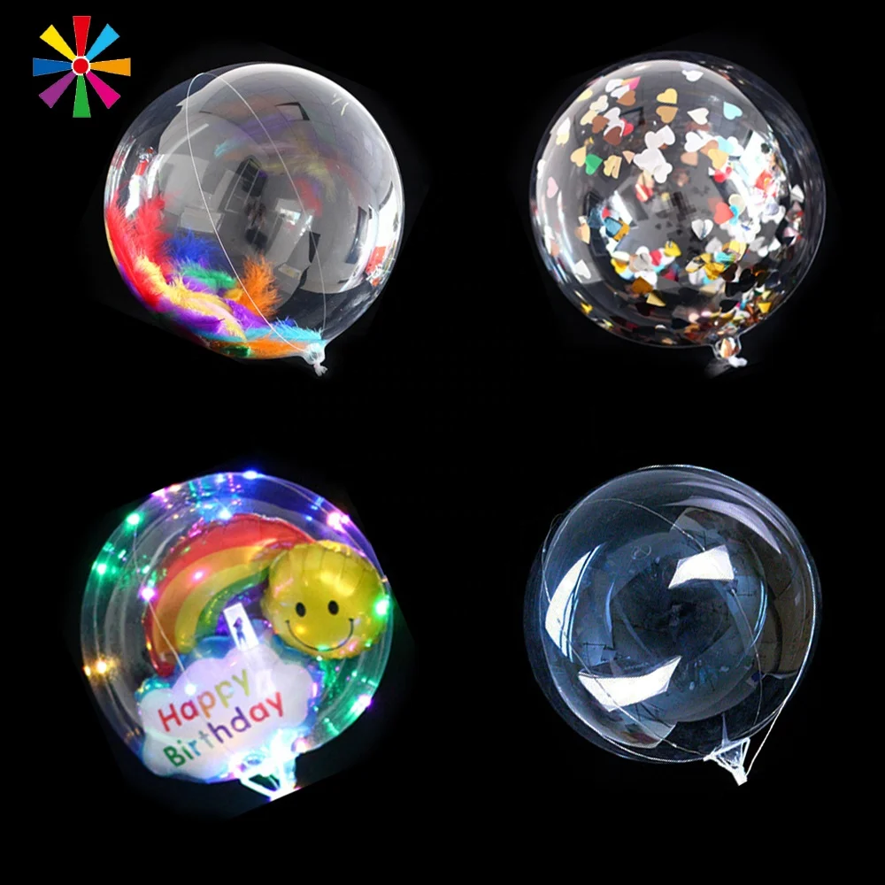 
Bubble Helium Ballon Globos Christmas Party Clear Bobo Balloons with Led String Light 