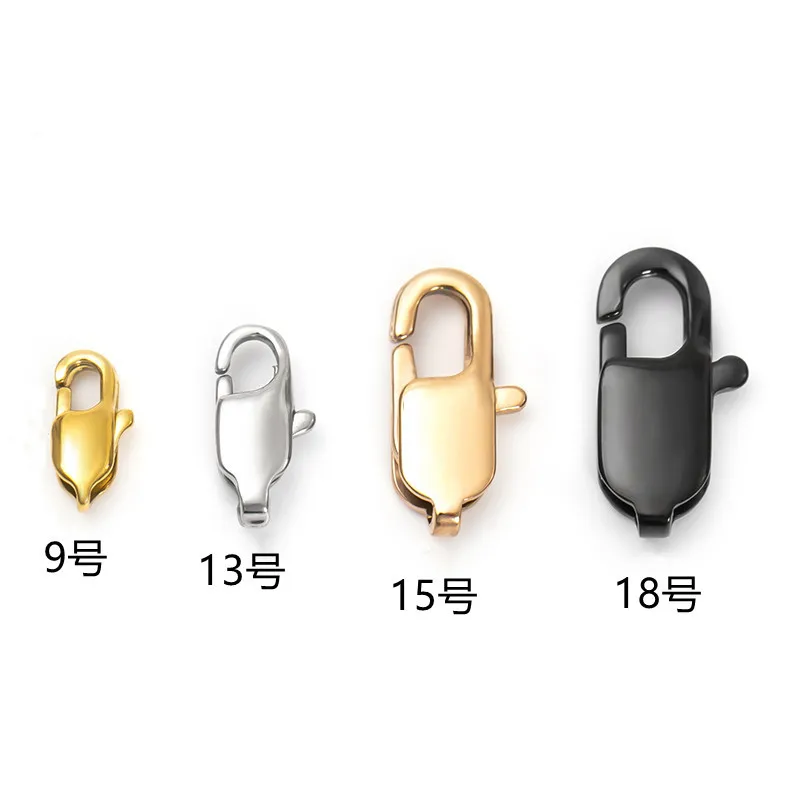 Stainless Steel Silver Gold Rose Gold Lobster Claw Clasp With Closed Jump Rings for Necklaces Bracelet or Jewelry Making