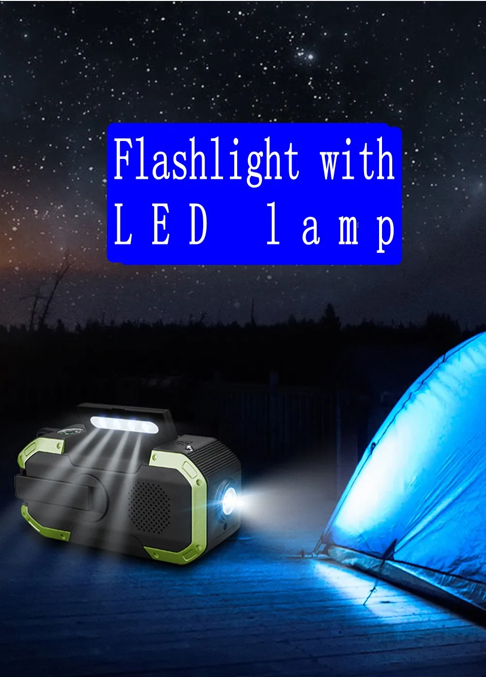 Portable power generator radio Outdoor multifunctional emergency Solar radio  speaker travel waterproof radio