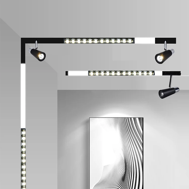 
High Quality Indoor Decorative Aluminum Adjustable Track Linear Light Magnetic Led Tracklight 