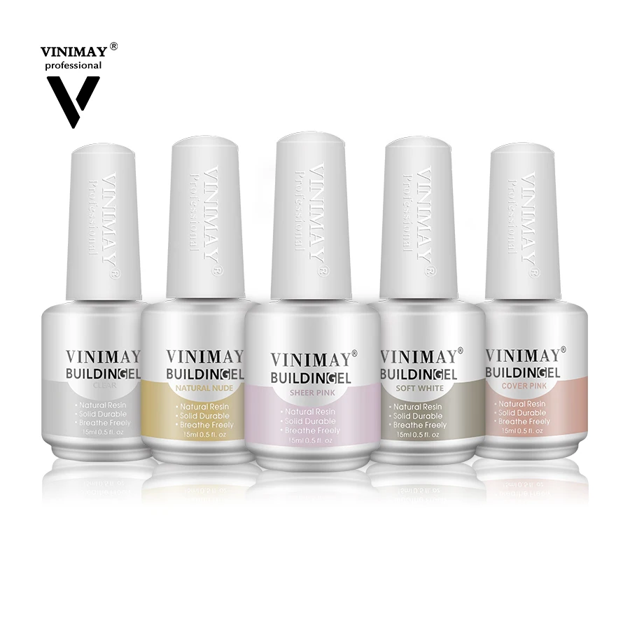 Vinimay 6 Colors Universal Prolong Nails Liquid UV Gel High Quality Builder Pink Nail Extension Easy Apply Wholesale