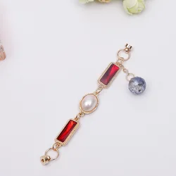 Custom fashion gemstone bead bracelet metal bracelet mobile phone case accessories shoe buckle decoration DIY