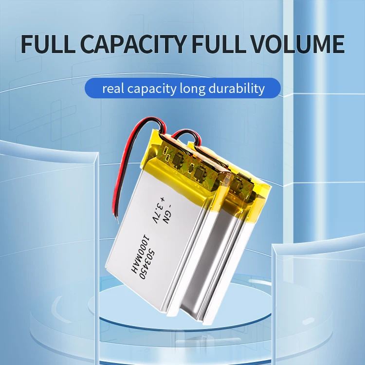 Wholesale 503450 lipo rechargeable battery 3.7v li-polymer battery 1000mah 503450 lithium polymer battery