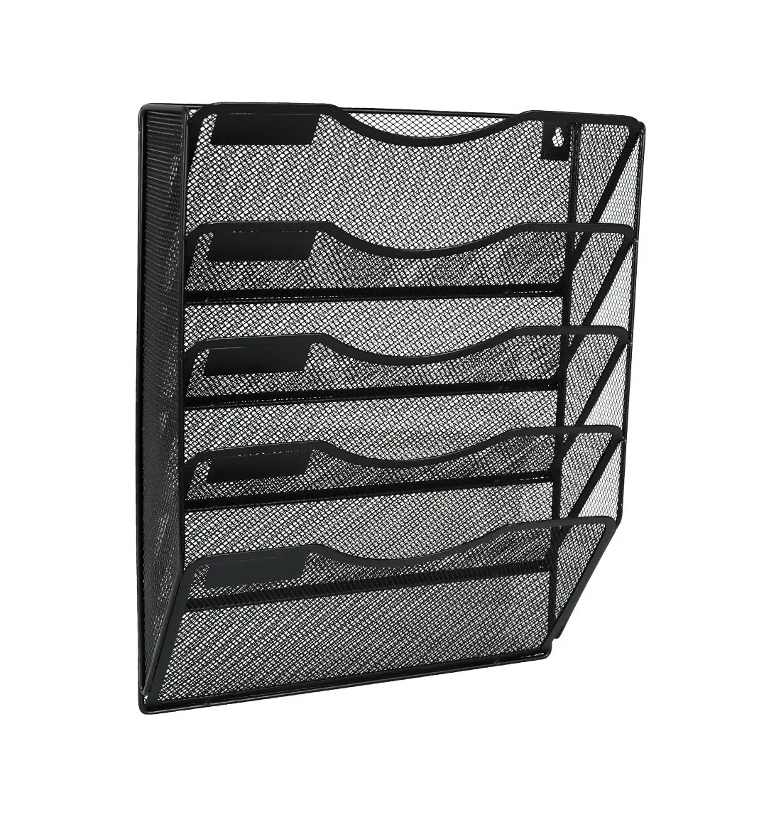 Mesh 5 Slot Wall Mount Hanging File Organizer Holder Magazine Rack