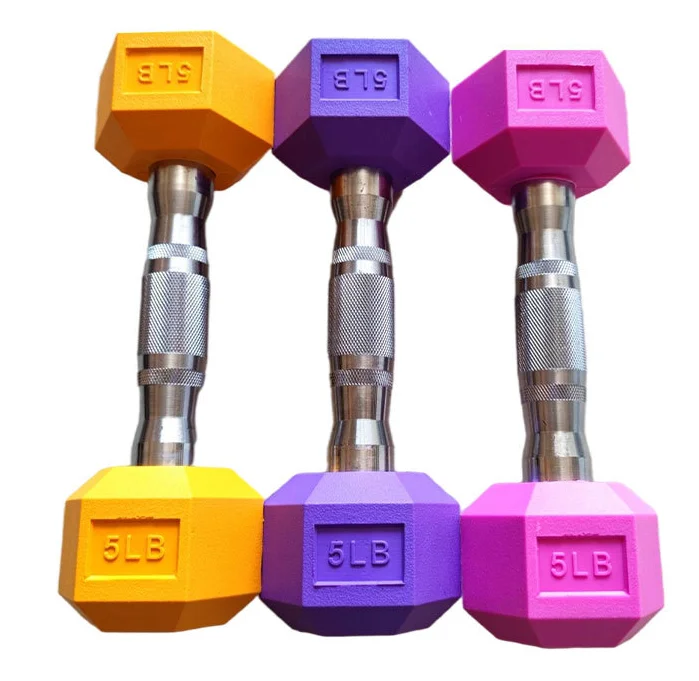 IronHawk dumbbells  Quality Colored Wrapped Weight-lifting Dumbbells rubber Coated Dumbbell
