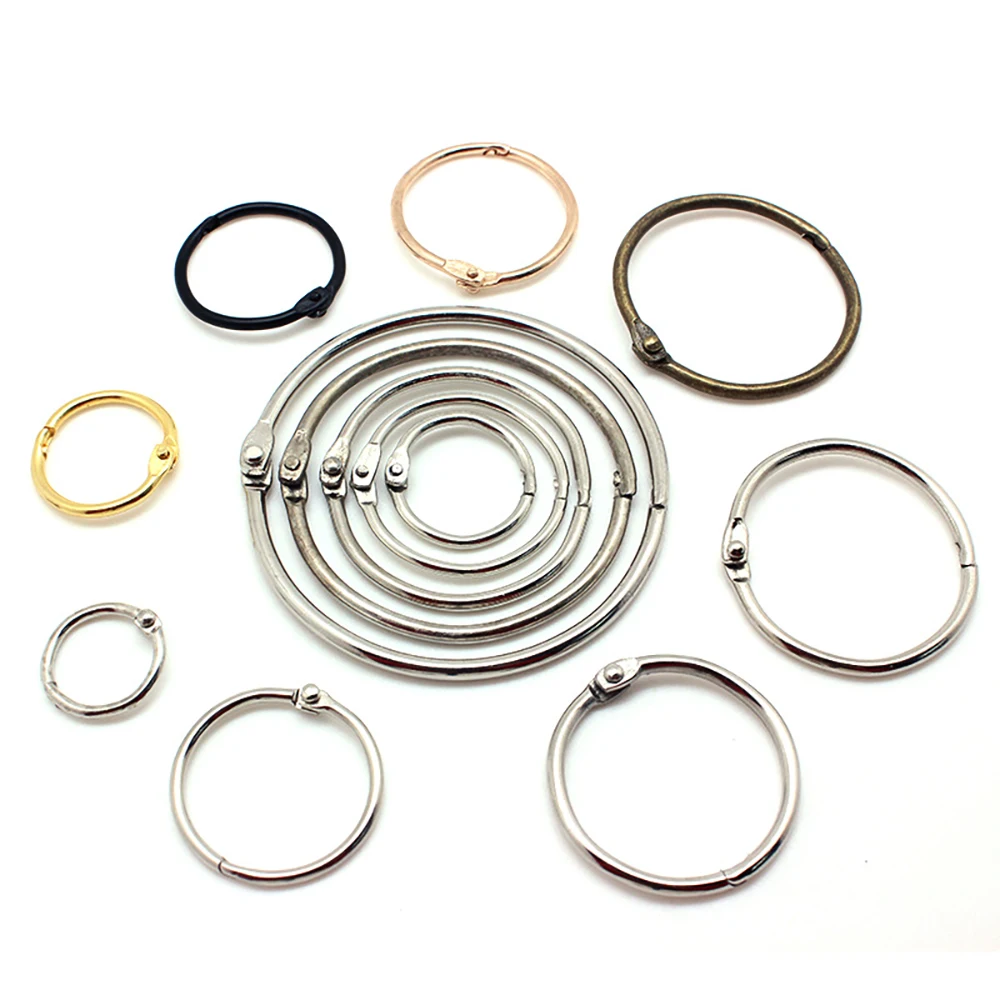 Factory Price Golden Silver Metal O-Ring Book Binder Hinged Rings Hooks Clip DIY Key Chains Accessories