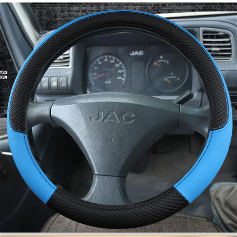 Wholesale big size 45cm/47cm/50cm pu leather steering wheel cover for truck van