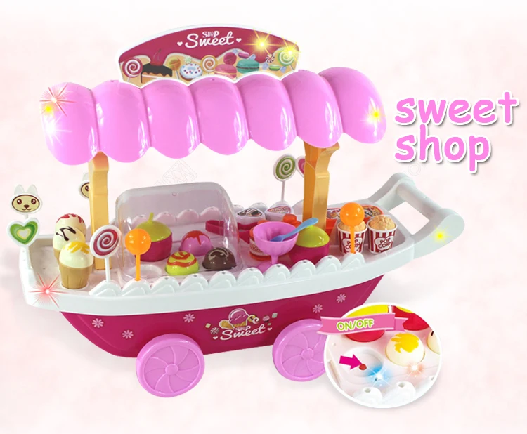 Sweety and Fun Trolly Cart Pretend Toy Ice cream & Candy Shop With Music For Kid Aliexpress Top Seller