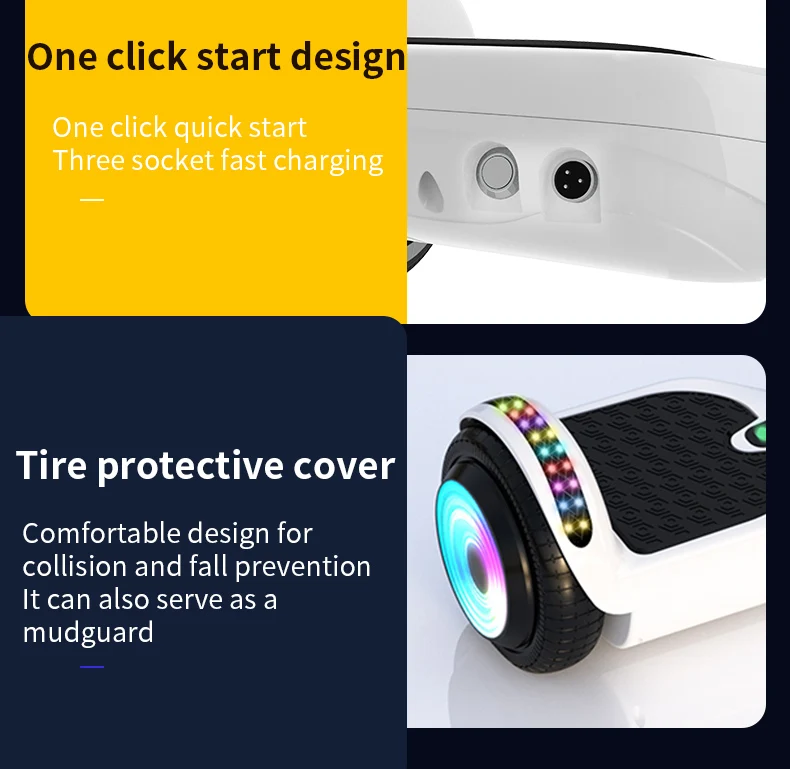 China Manufacture High Quality 6.5 Inch Self Balancing Electric Hoverboard LED Light Hoverboard Smart Balance scooters