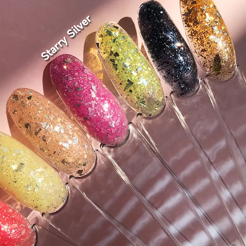 AOPMALL Wholesale OEM Newest Colors Starry Silver Flake Vegan Gel Polish Set Soak Off