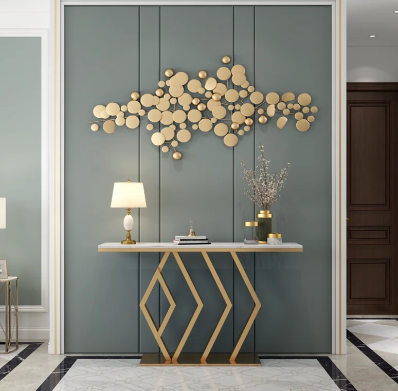 New Design Silver Modern Luxury Mirrored Hallway Console Table with Mirror