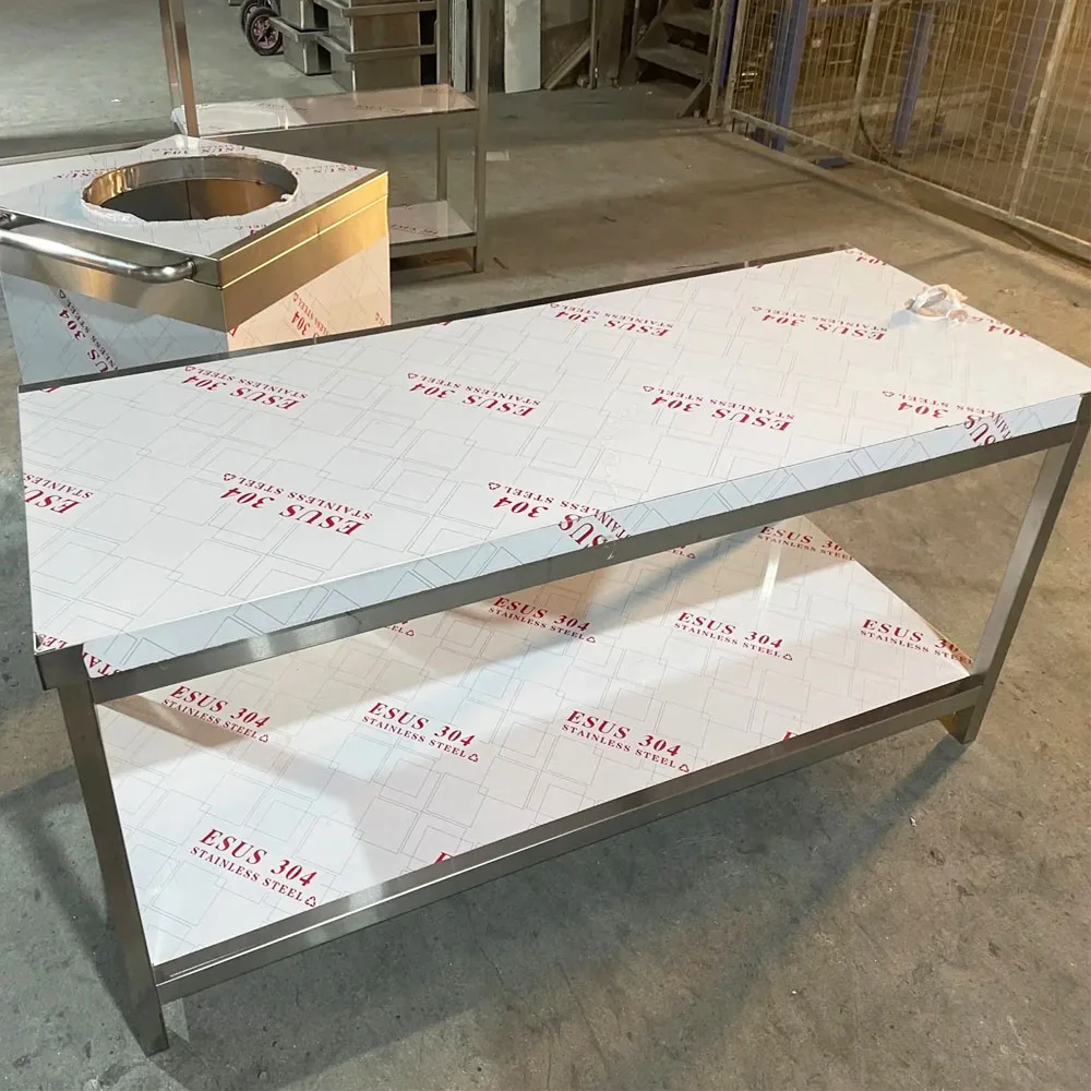 Kitchen Furniture Stainless Steel Double-layer Factory Commercial Operation Worktable