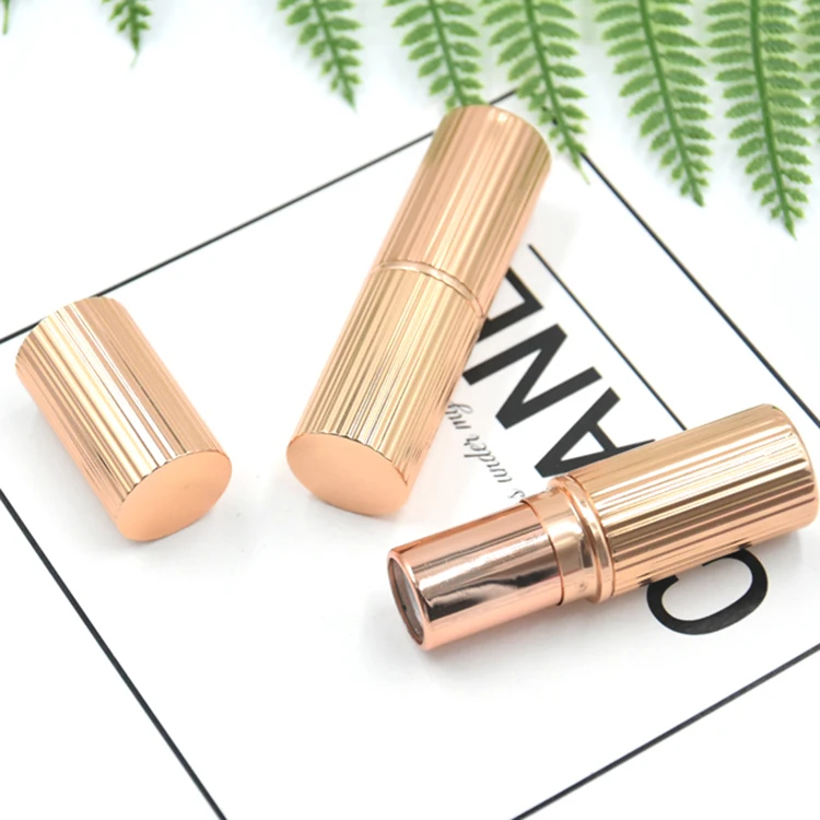 Роскошный Розовый Золотой пустой тюбик для губной помады под заказ контейнер для бальзама для губ